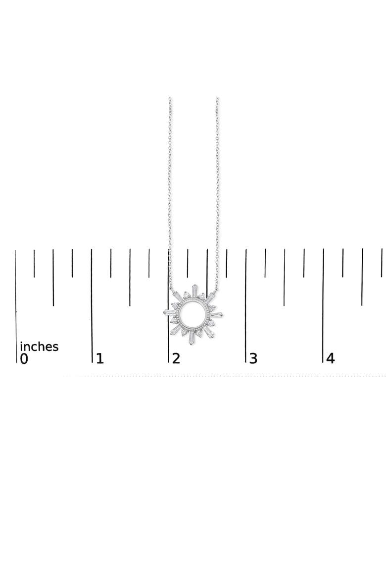 Sterling Silver 5/8 Cttw Diamond Starburst Medallion Pendant Necklace, Alternate, color, Silver