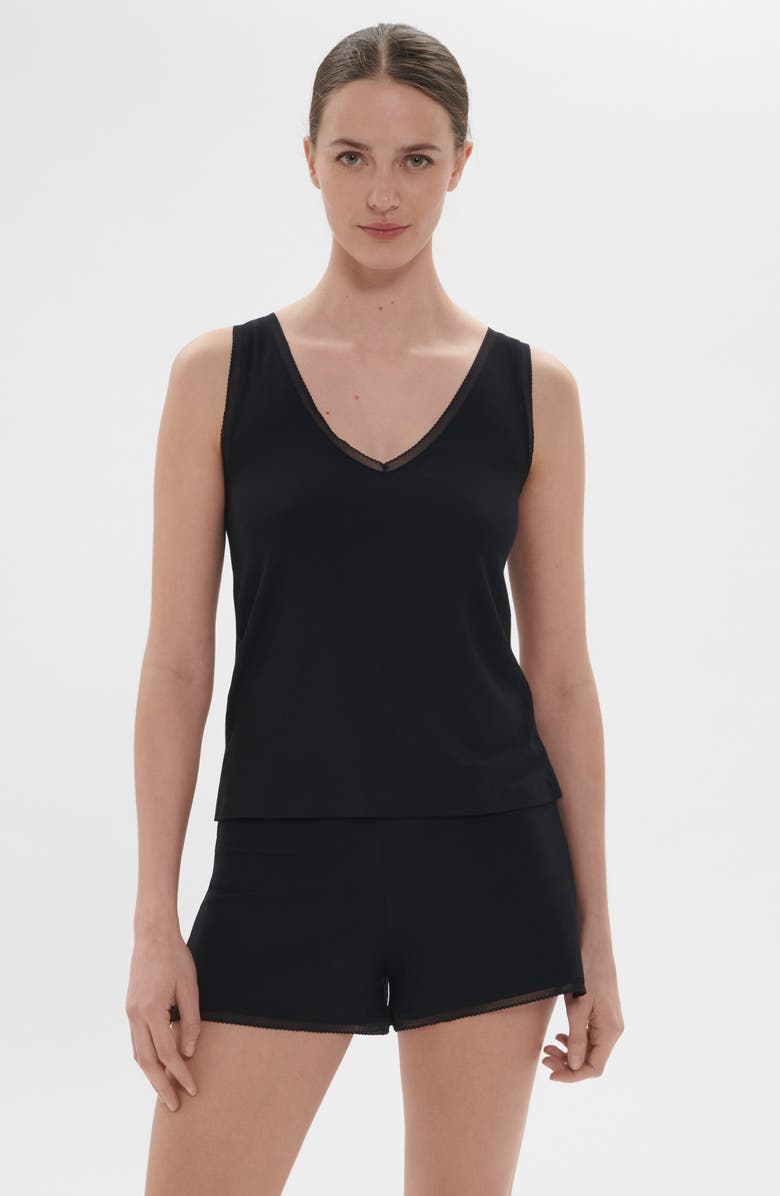Simone Perele Aurore Pajama Top, Alternate, color, Black