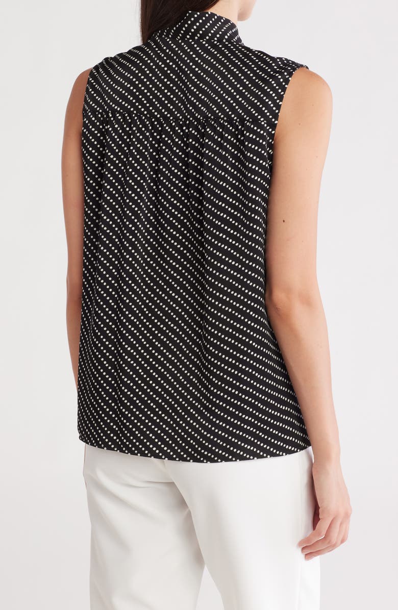 Gemma + Jane Tie Front Sleeveless Top, Alternate, color, Black/ Ivory