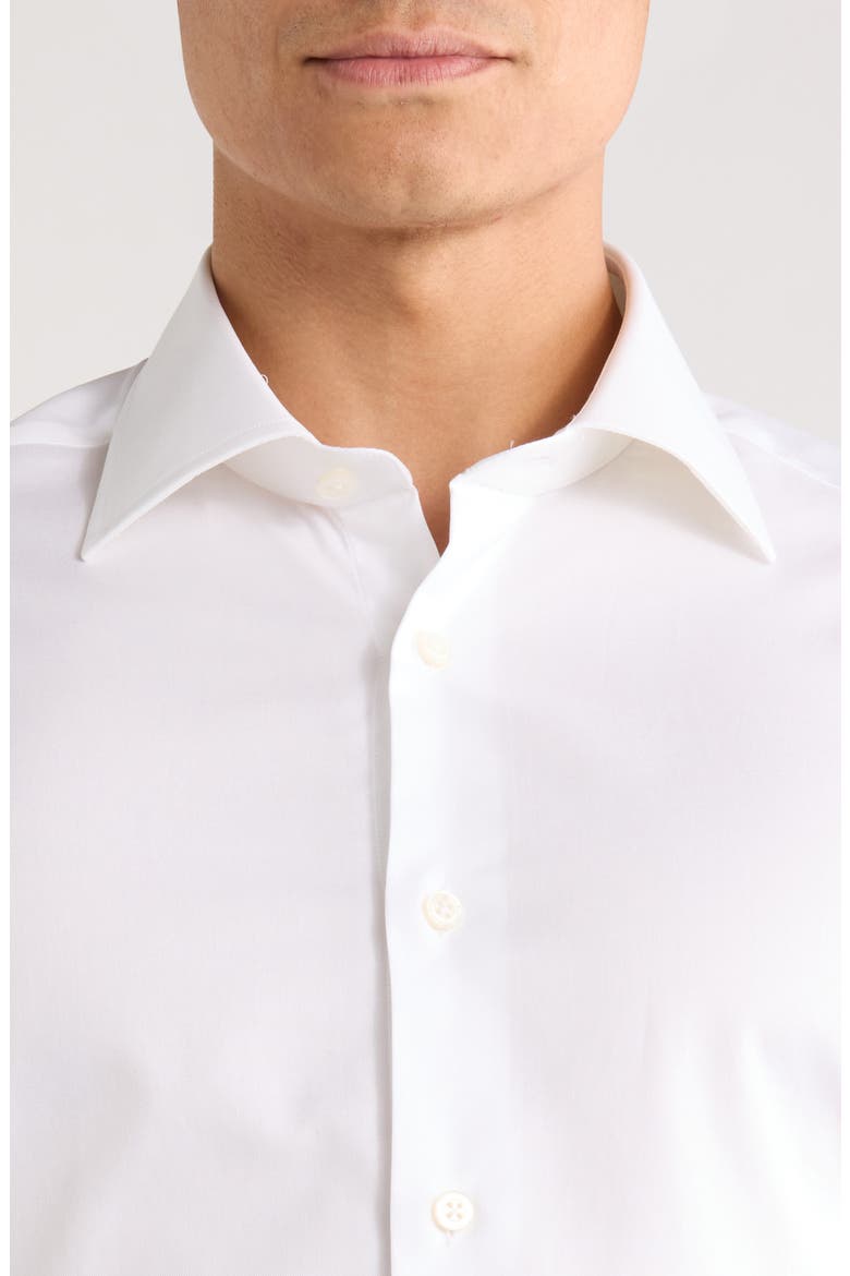 Dream White Cotton Stretch Twill Dress Shirt, Alternate, color, WHITE