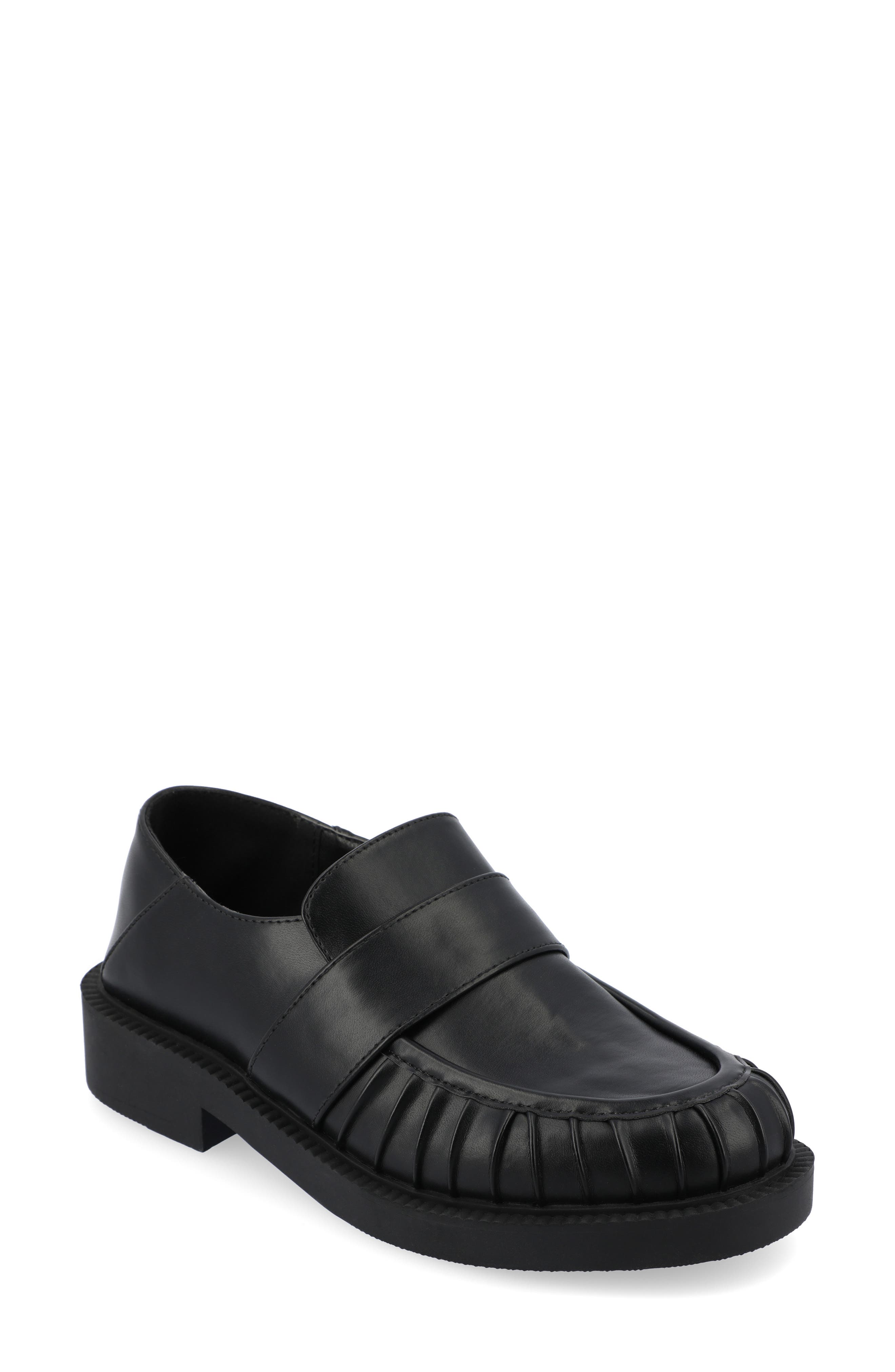 Journee Collection Lakenn Crash Back Loafer, Main, color, Black
