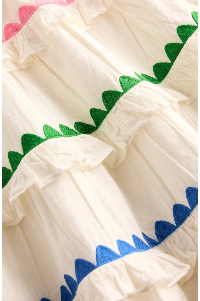 Kids' Cotton Tiered Midi Skirt, Alternate, color, SOFT IVORY RAINBOW
