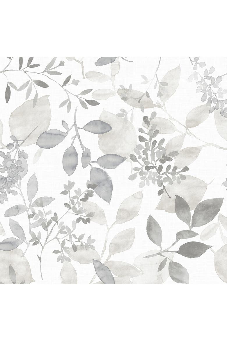 Grey Breezy Peel & Stick Wallpaper, Alternate, color, GREY