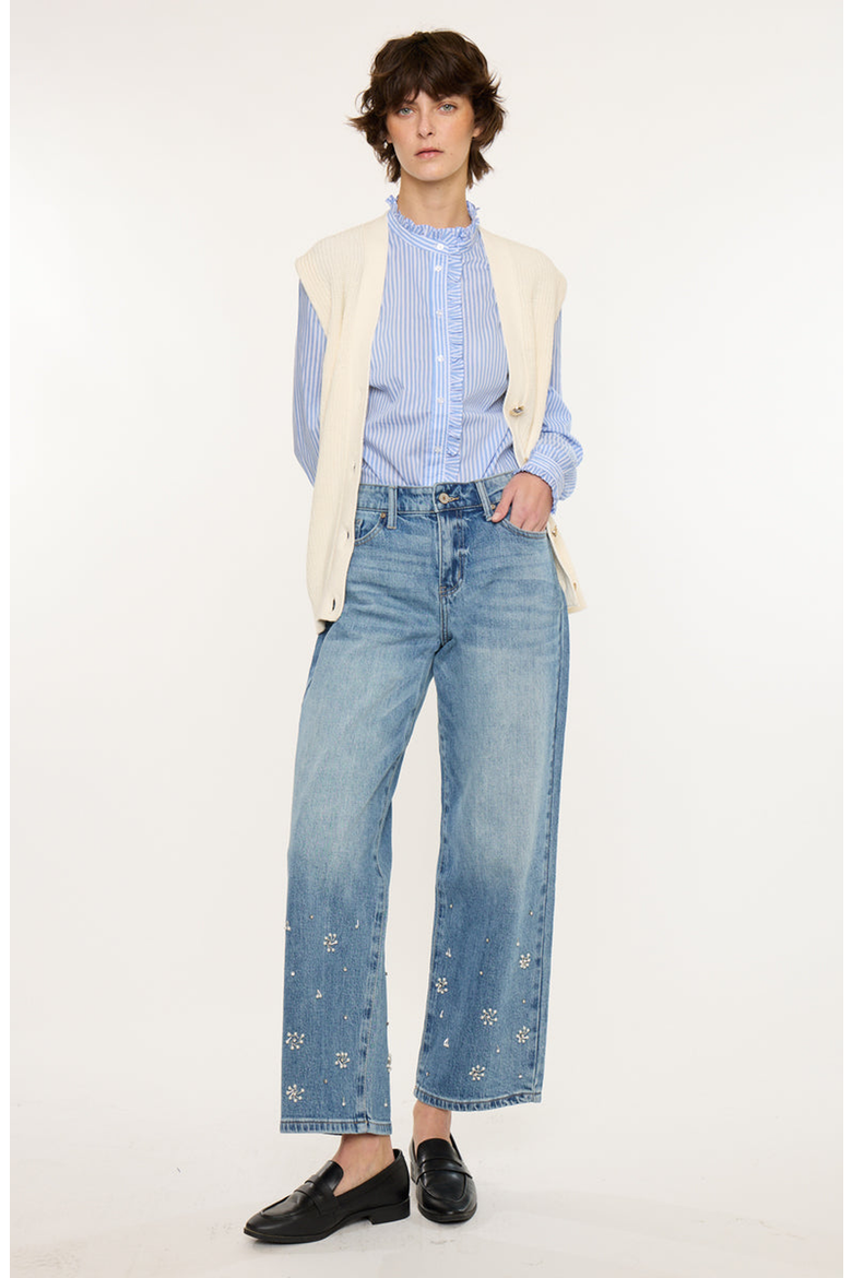 Louise Low Slung Baggy Jeans, Alternate, color, Medium Wash