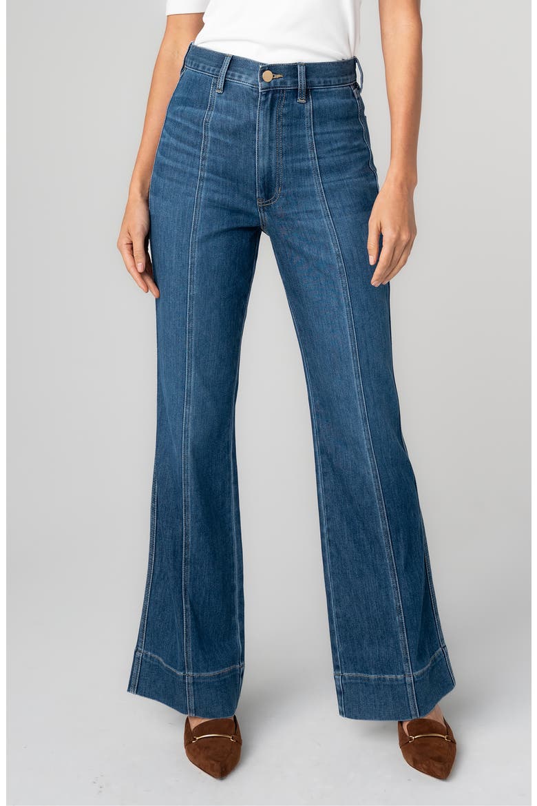 High Waist Seam Bootcut Jeans, Main, color, BAYSHORE