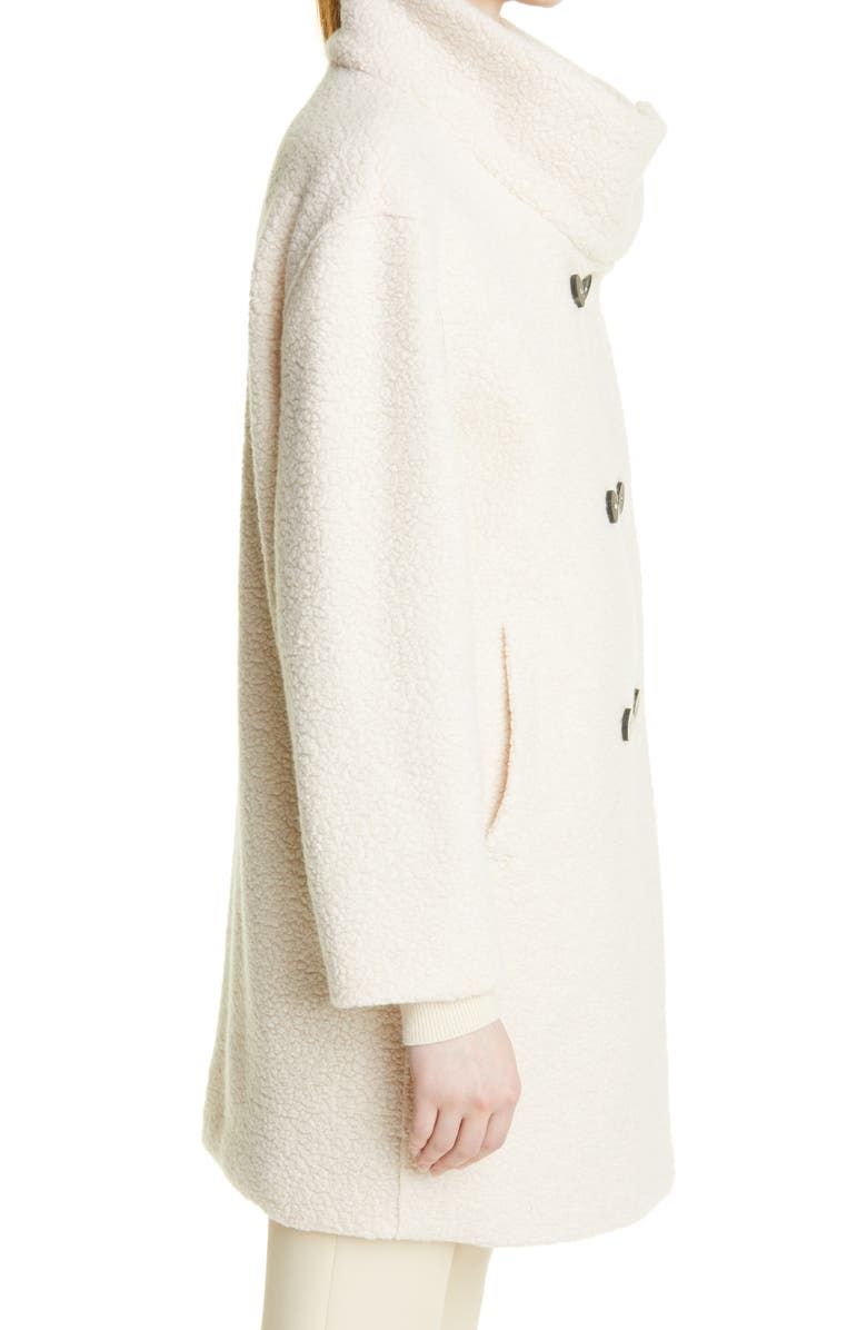 Harris Wharf London Funnel Neck Bouclé Coat, Alternate, color, 