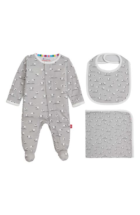 Baa Baa Baby Magnetic Footie, Bib & Blanket Gift Set (Baby)