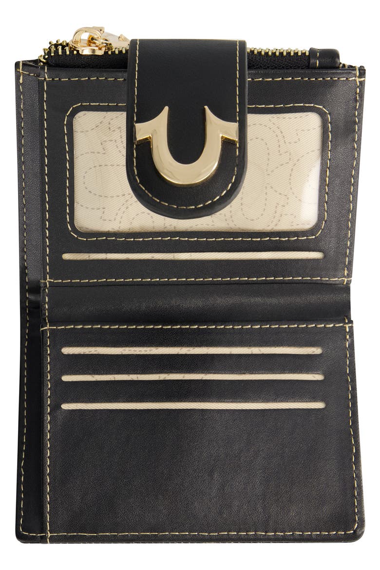 Horseshoe Quilted Small Wallet, Alternate, color, BLACK