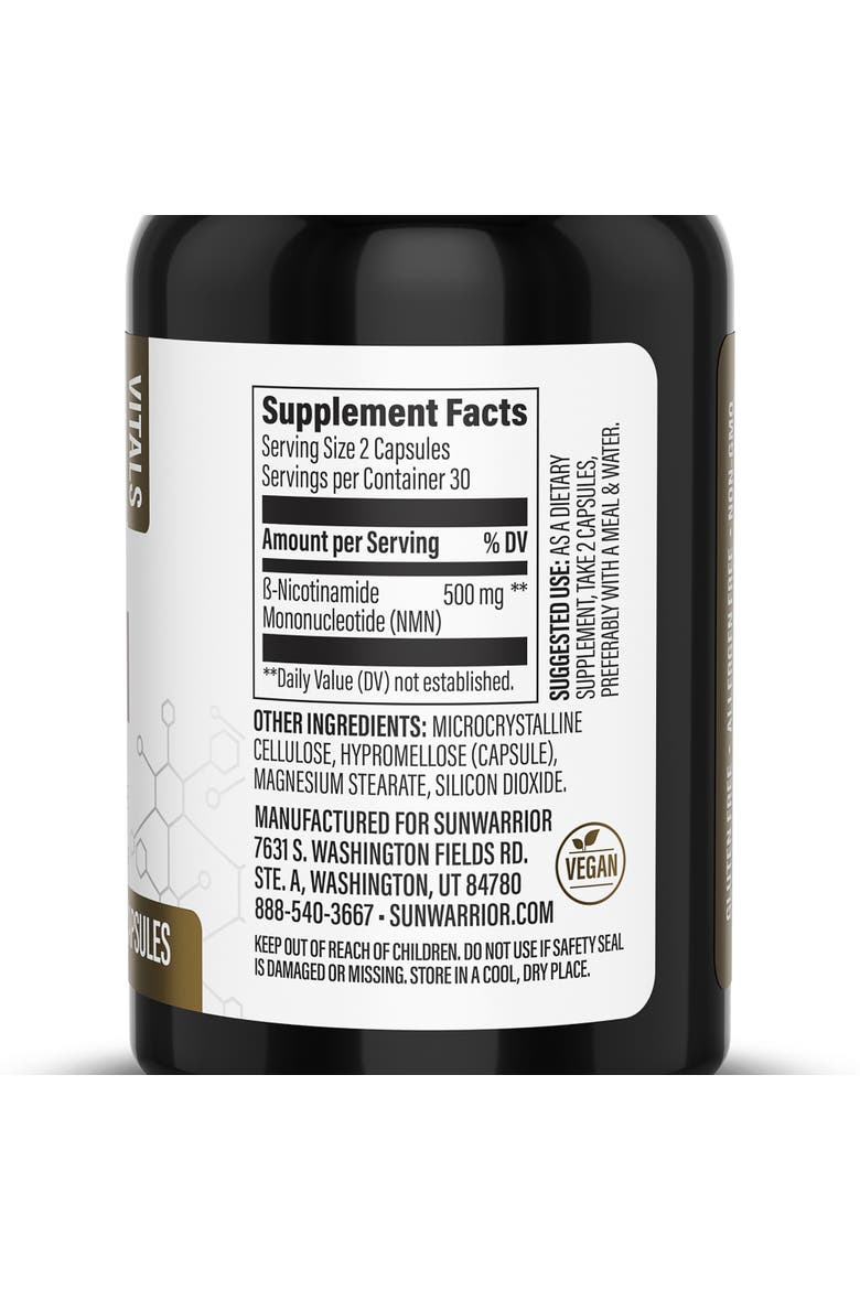 NMN Capsules 500mg 60ct Bottle, Alternate, color, No Color