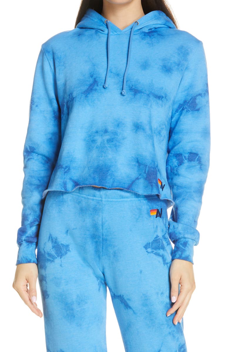 Aviator Nation Tie Dye Crop Hoodie, Main, color,
