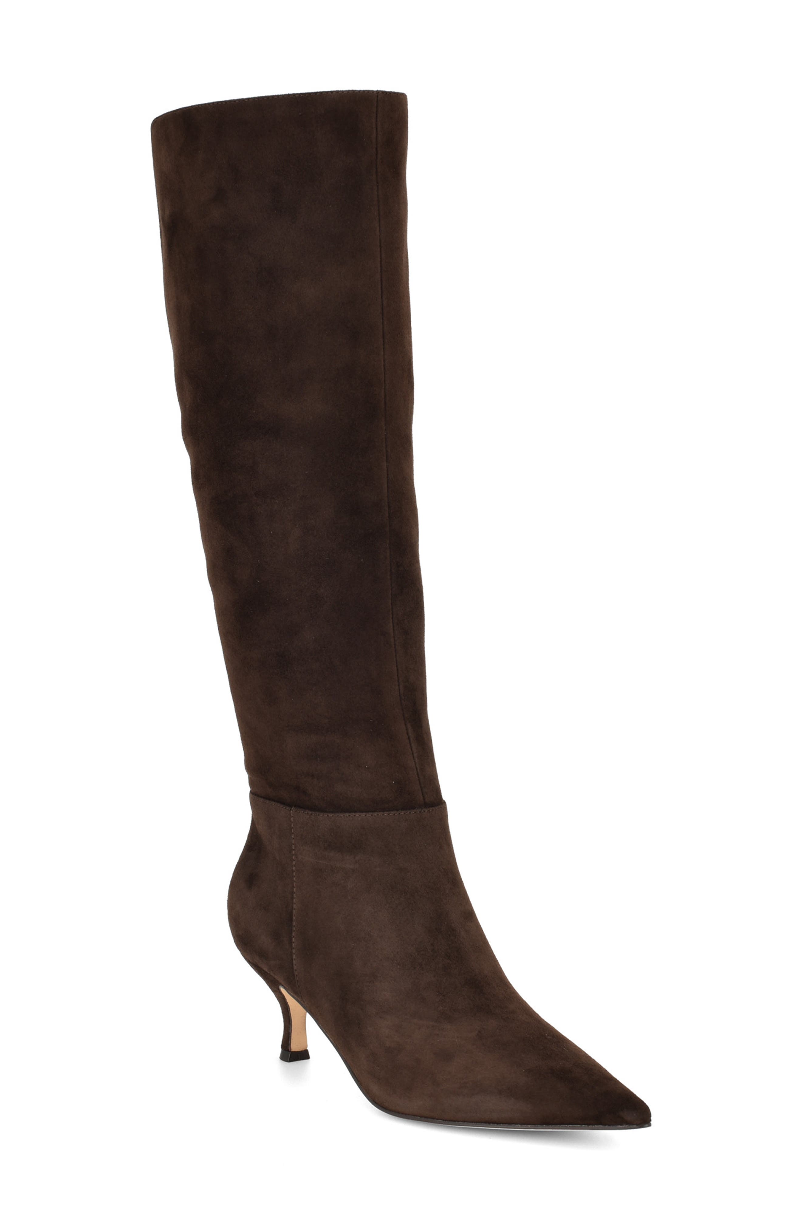Somas Knee High Boot, Main, color, DARK BROWN SUEDE