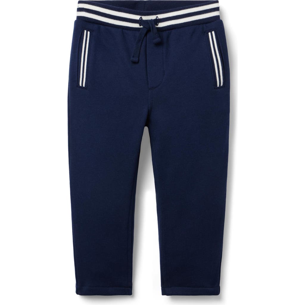 Janie And Jack The Stripe French Terry Jogger In Blue