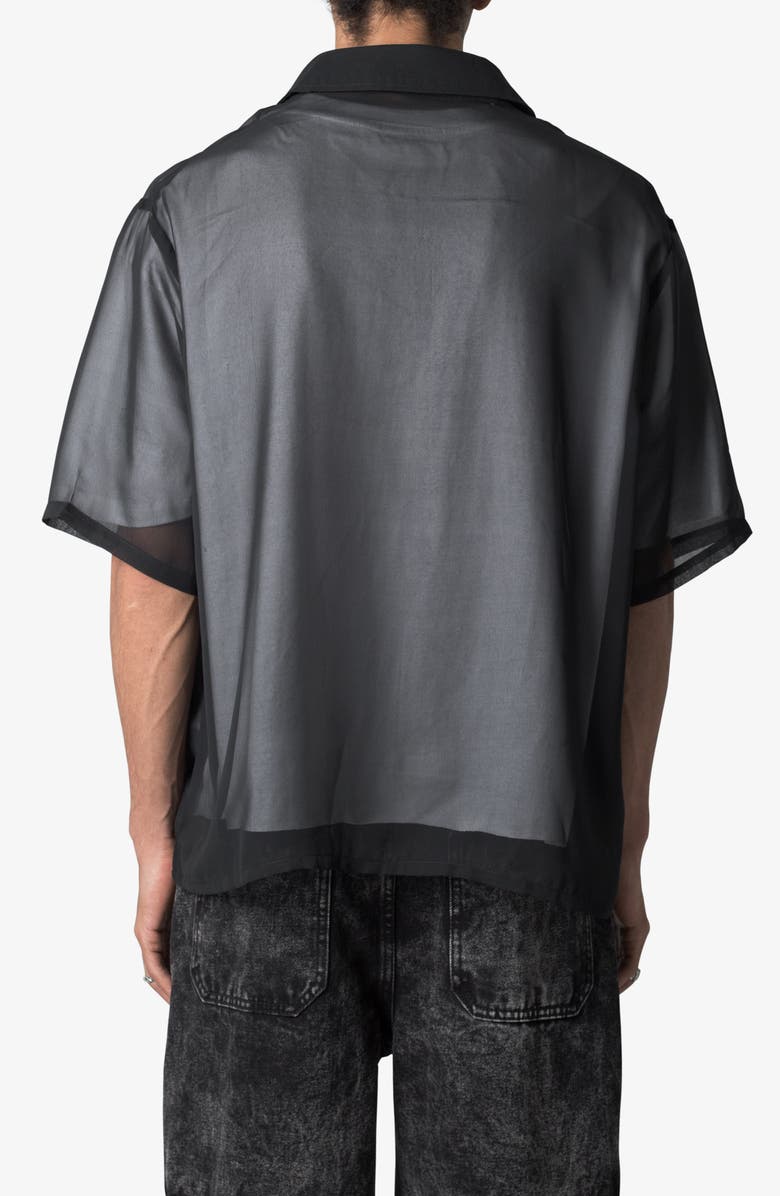 mnml Oversize Sheer Camp Shirt, Alternate, color, Black
