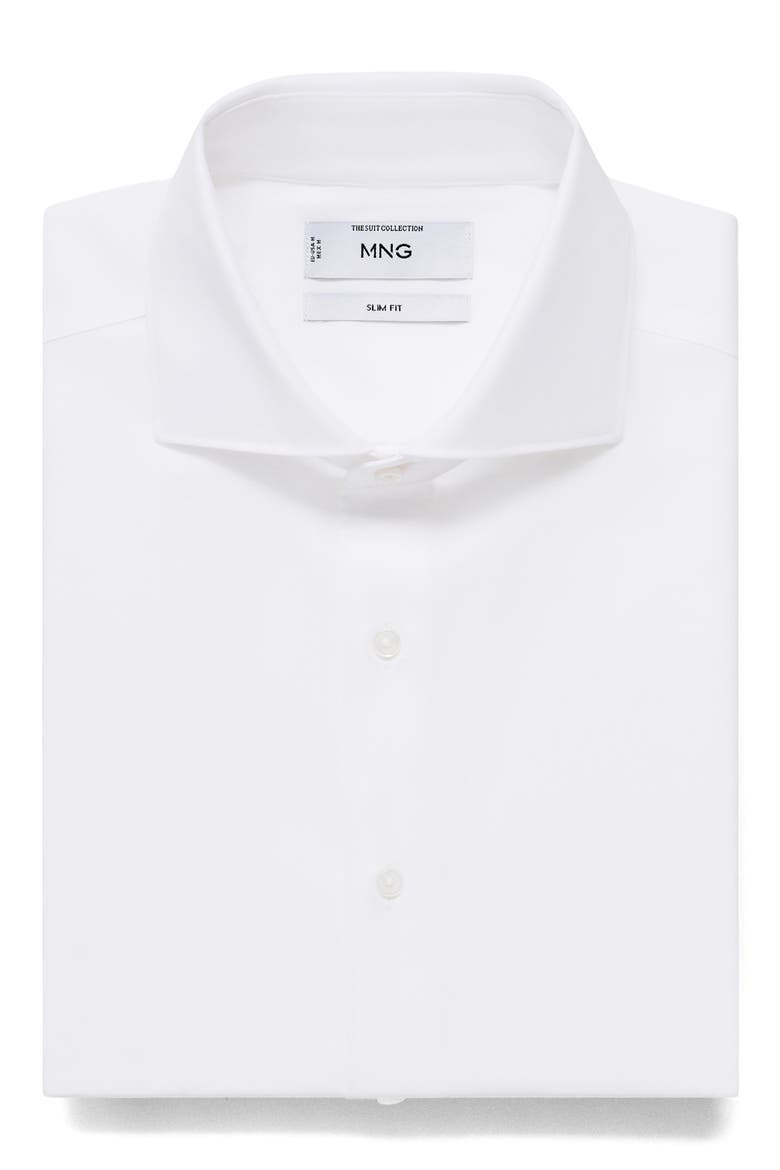 Slim Fit Cotton Button-Up Shirt, Alternate, color, WHITE