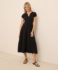 Pact Organic Cotton Relaxed Slub Henley Market Dress