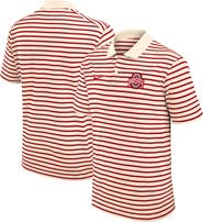 Nike Men's Nike Cream Ohio State Buckeyes Solid Foundation Striped Performance Polo