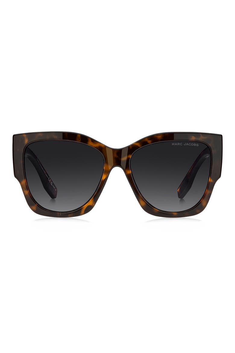 56mm Gradient Cat Eye Sunglasses, Main, color, HAVANA/ DARK GREY SF