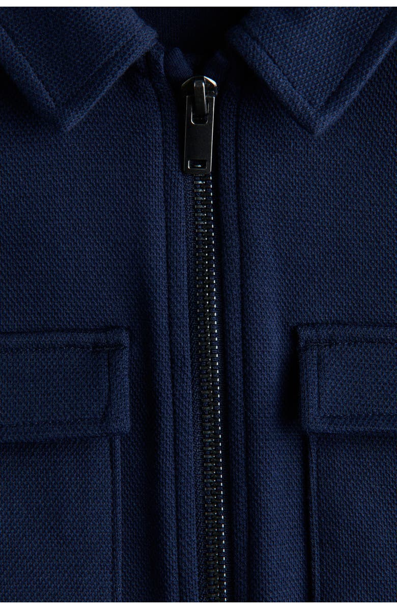 H&M Piqué Shacket, Alternate, color, Navy Blue