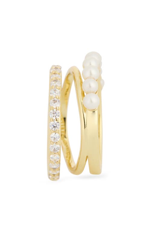 Covet Cz Pavé Faux Pear Wrap Ring In White