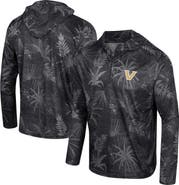 COLOSSEUM Men's Colosseum Black Vanderbilt Commodores Palms Printed Lightweight Quarter-Zip Hooded Top