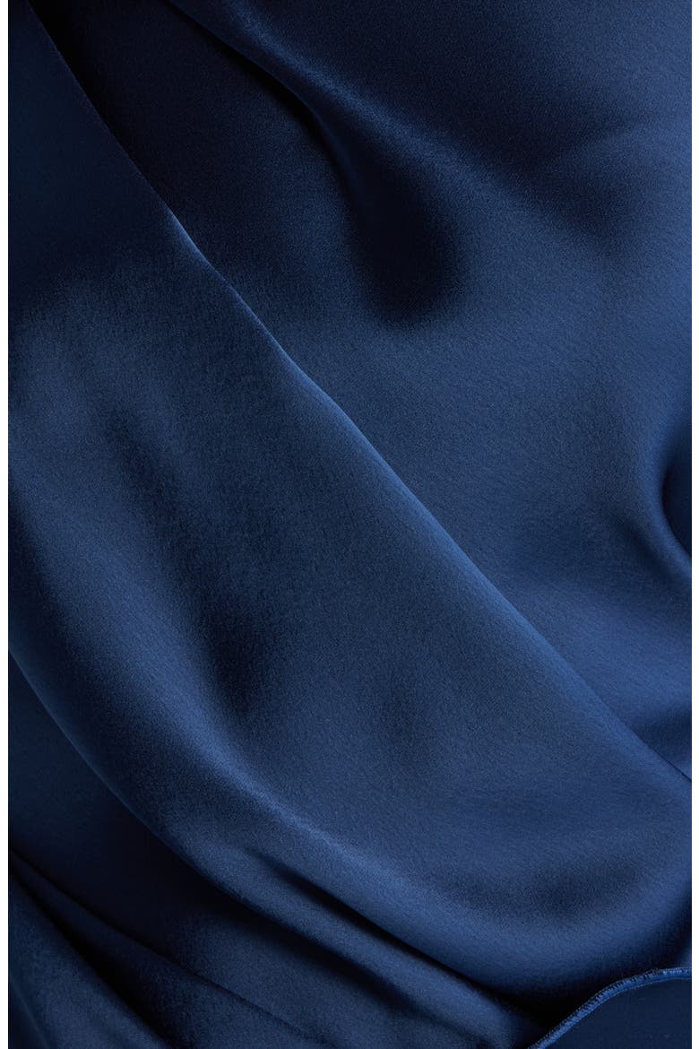 Ramwark Long Sleeve Satin Gown, Alternate, color, SAPPHIRE