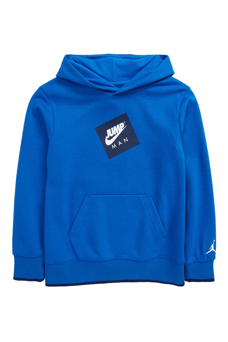 Kids' Jumpman Air Hooded Sweatshirt, Main, color, SIGNAL BLUE