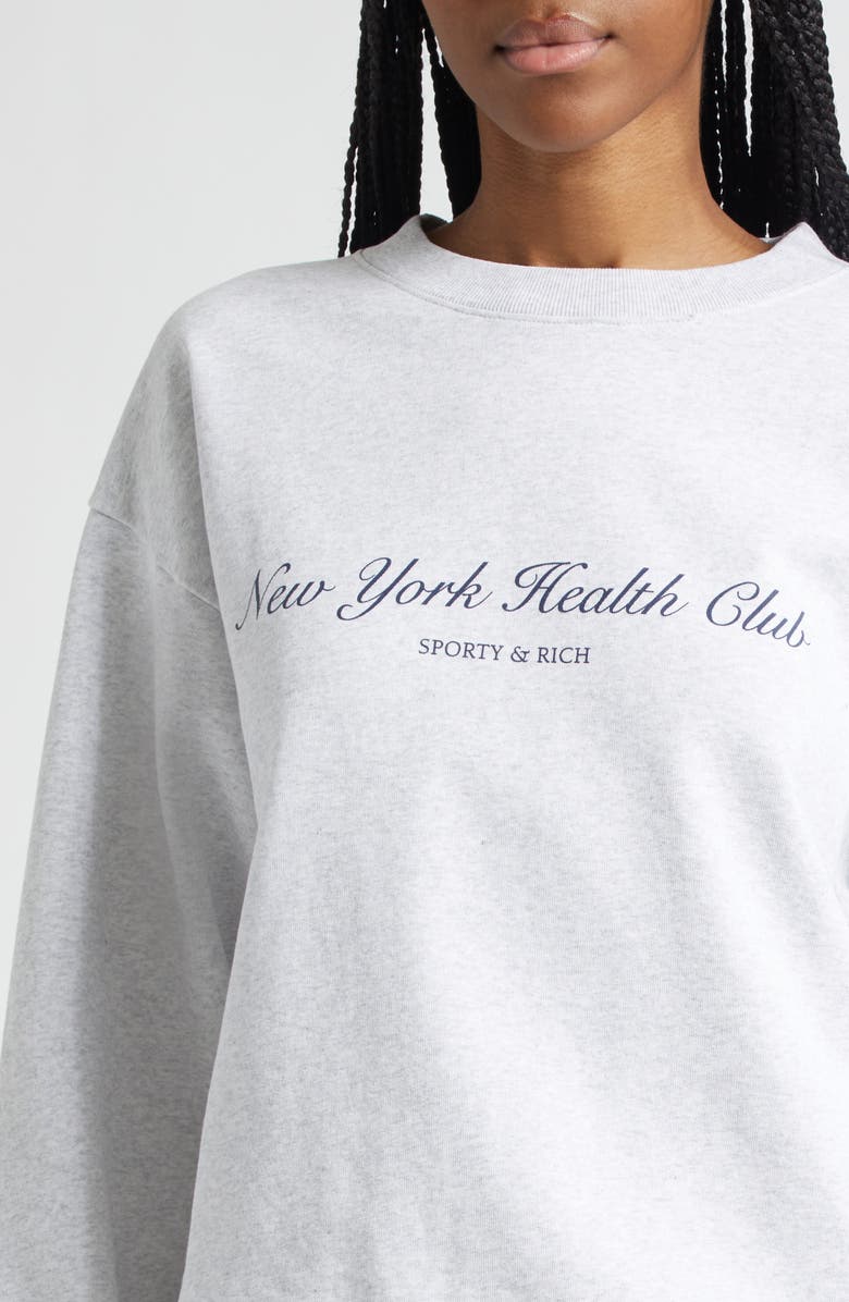 Sporty 
Rich New York Health Club Graphic Sweatshirt, Alternate, color, Heather Gray