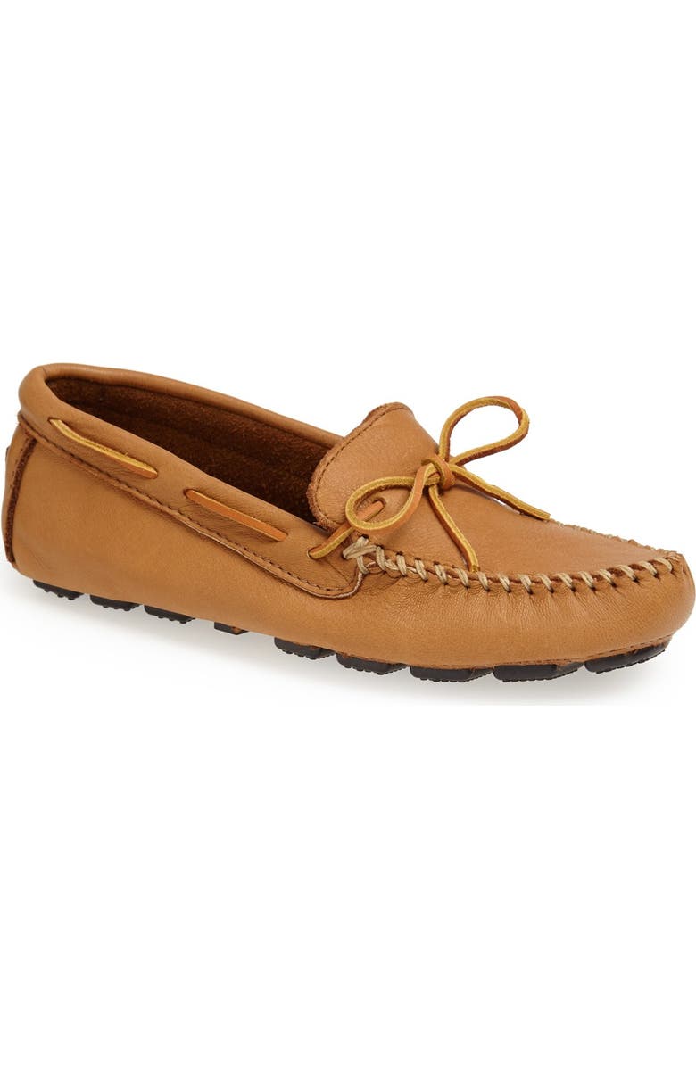 Minnetonka Moosehide Driving Shoe, Main, color,