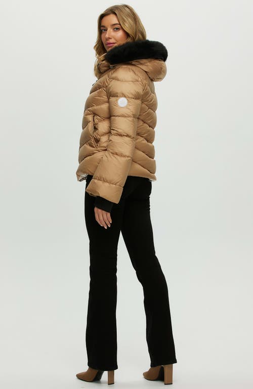 Gorski Apres-ski Short Jacket With Detachable Trim In Gold