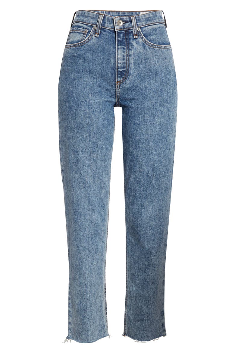 Nina High Waist Raw Hem Ankle Cigarette Jeans, Alternate, color, CALYPSO