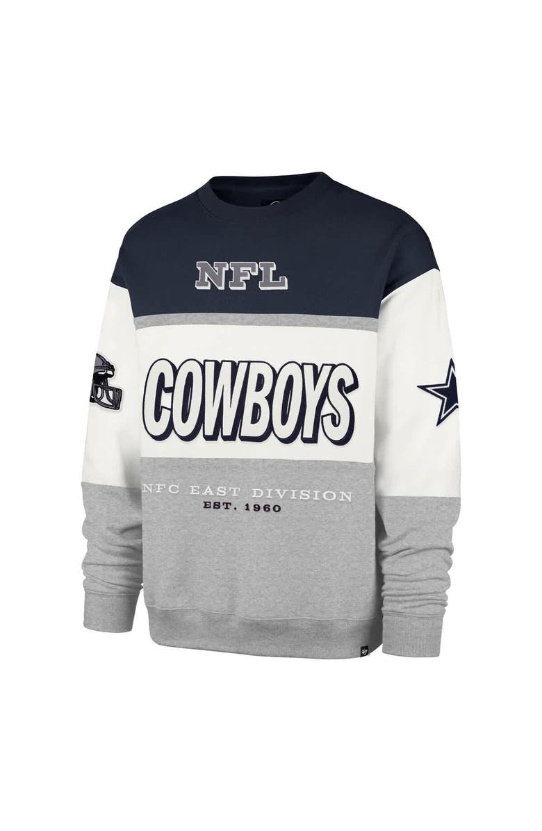 '47 Men's '47 Navy/Gray Dallas Cowboys Breeze Maximalist Sweatshirt, Alternate, color, Navy