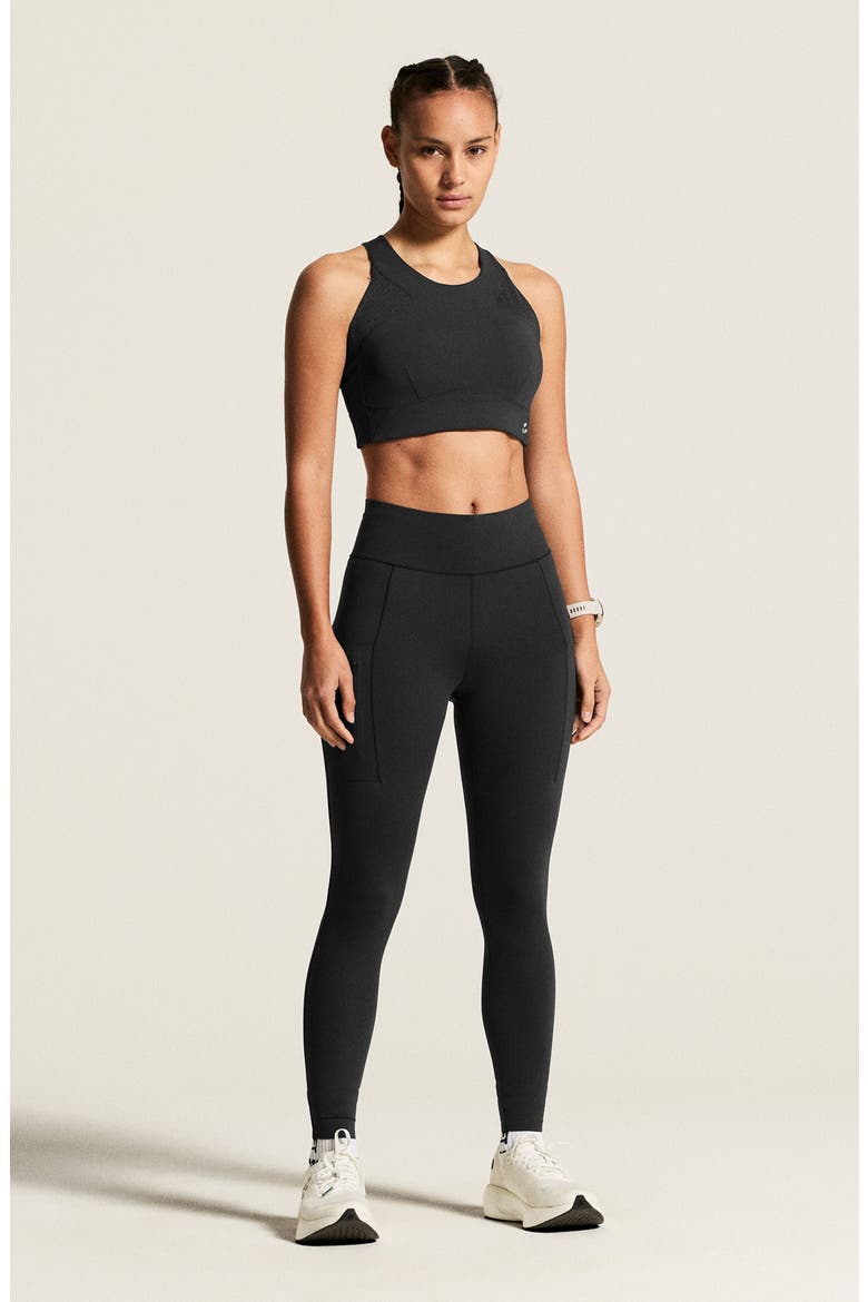 Hypervent High Waist Running Tights, Alternate, color, BLACK