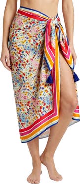Change of Scenery Melanie Border Print Pareo Cover-Up