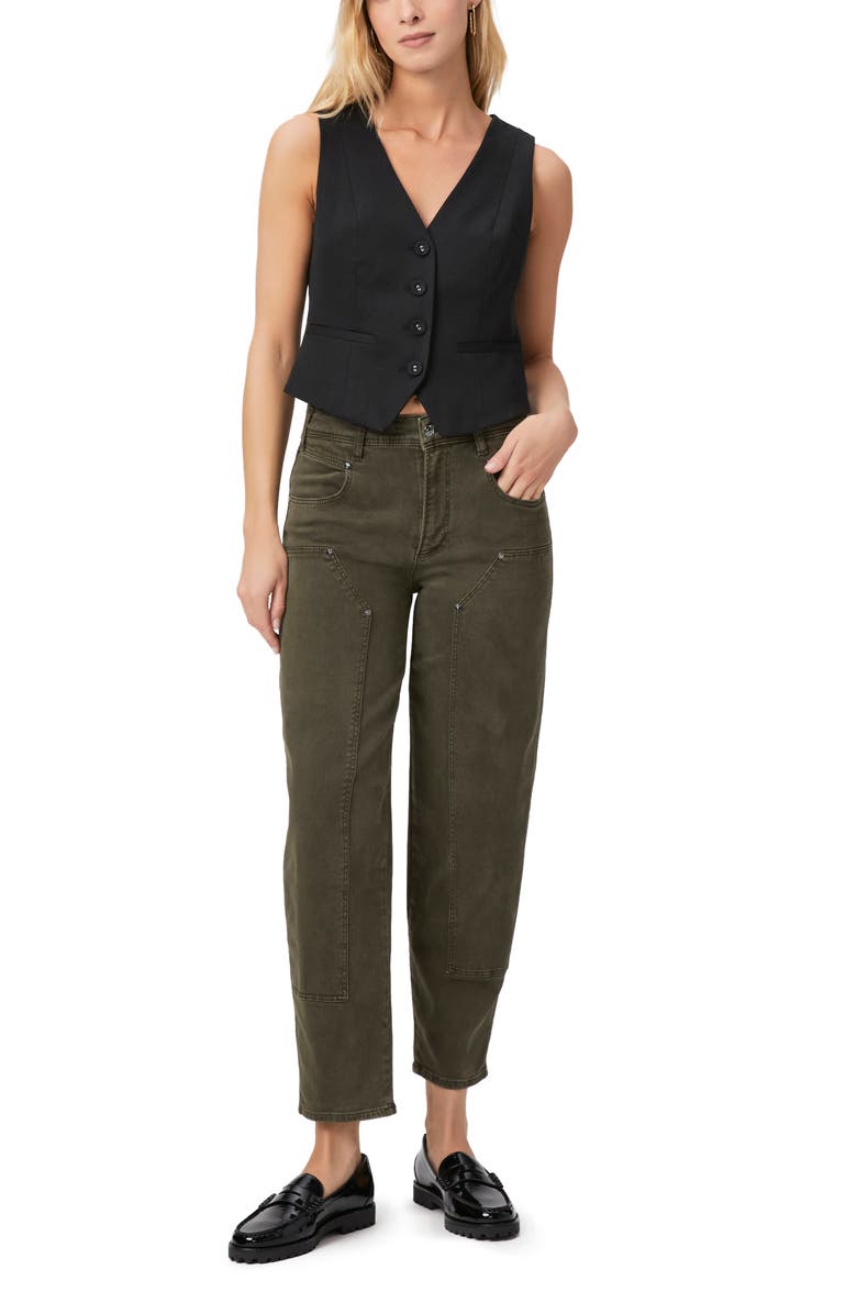 PAIGE Alexis Workwear High Waist Barrel Pants, Alternate, color, Vbayougrn