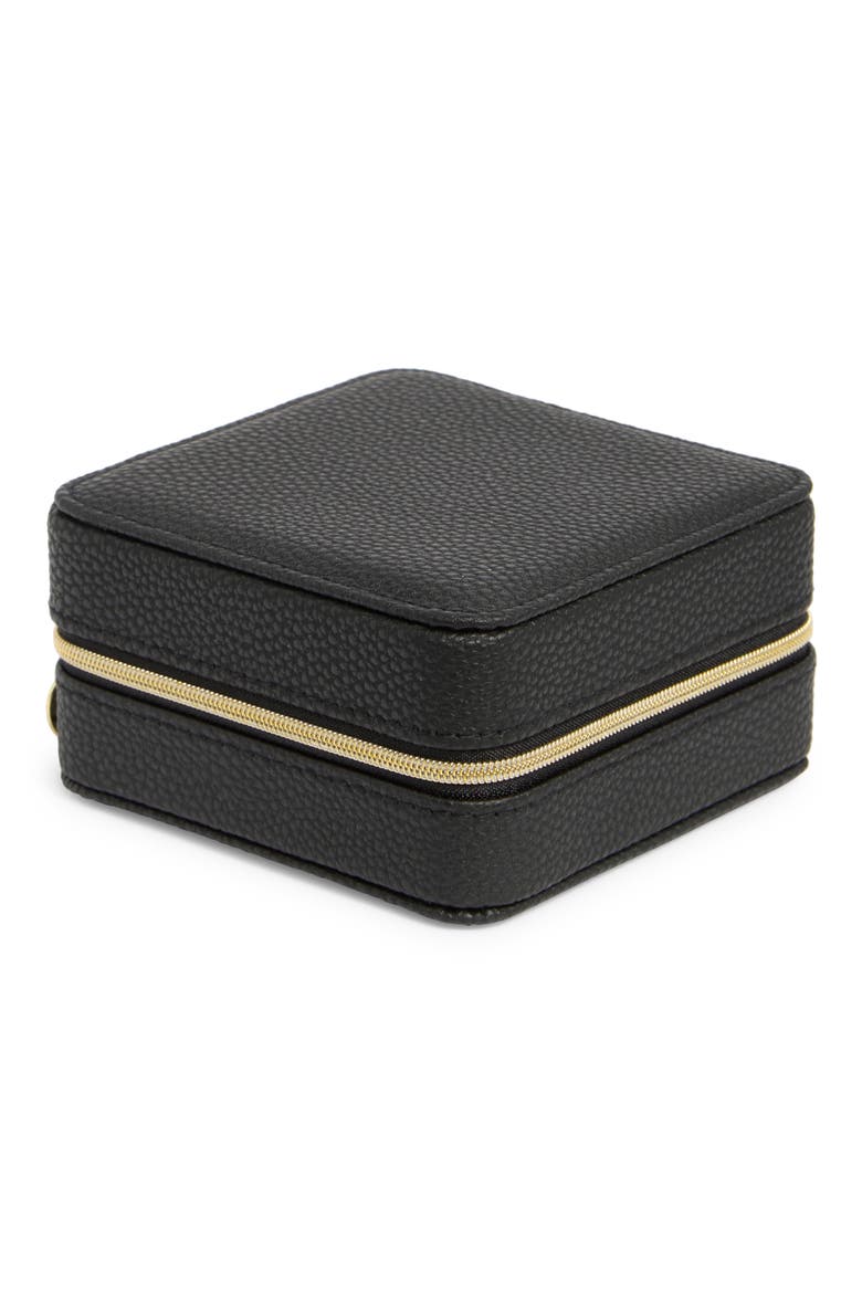 Square Zip Jewelry Box, Main, color, BLACK PEBBLE