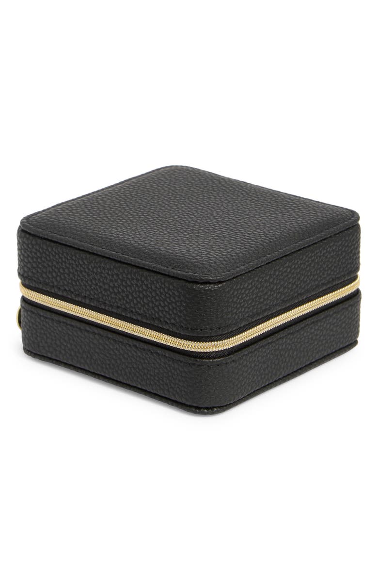 Nordstrom Square Zip Jewelry Box, Main, color, Black Pebble