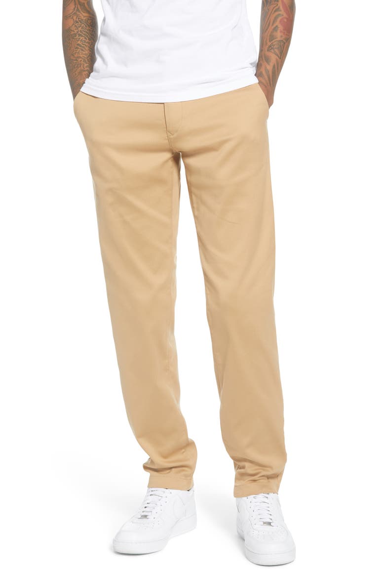 Tapered Tech Twill Slim Fit Chino Pants, Main, color, BEIGE