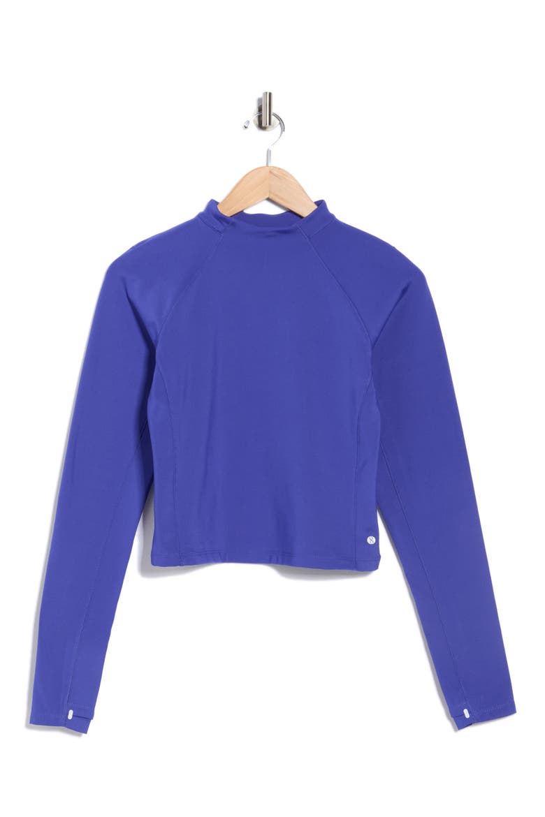 Power Heat Base Layer Long Sleeve Crop Pullover, Alternate, color, CLEMATIS BLUE