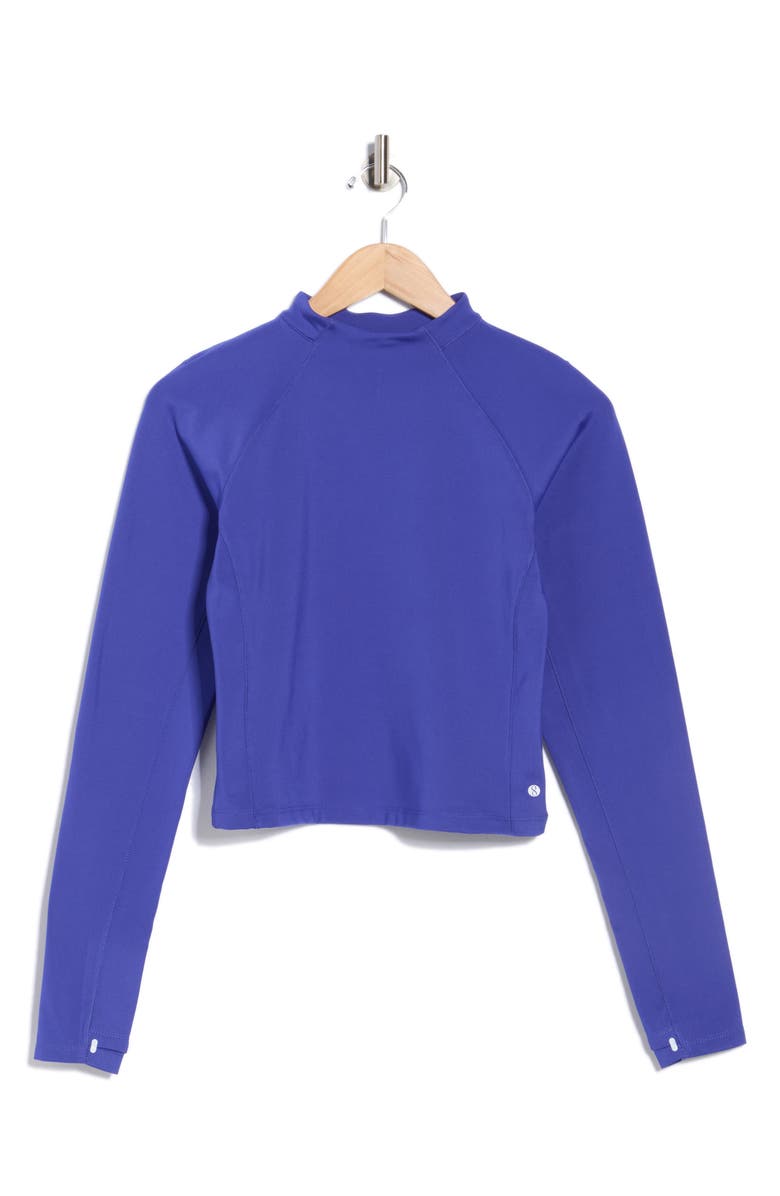 LAYER 8 Power Heat Base Layer Long Sleeve Crop Pullover, Alternate, color, Clematis Blue