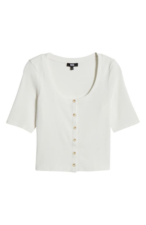PAIGE PAIGE EVETTE SHORT SLEEVE BUTTON-UP SWEATER 