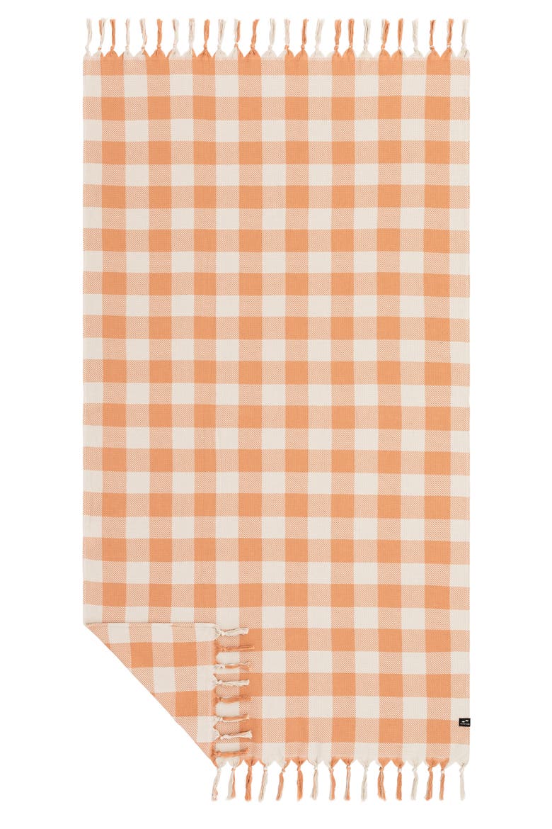 Ravello Gingham Turkish Cotton Towel, Main, color, TAN