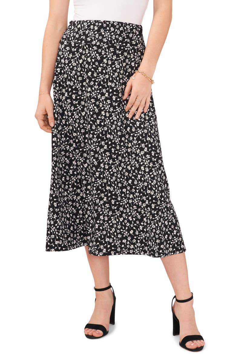 Chaus Floral Pull-On A-Line Skirt, Main, color, 
