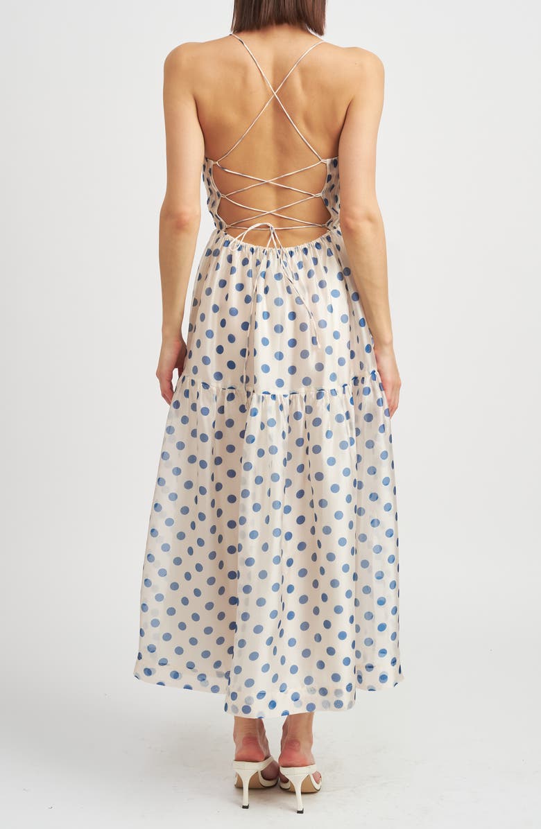 En Saison Frances Polka Dot Strappy Back Dress, Alternate, color, 