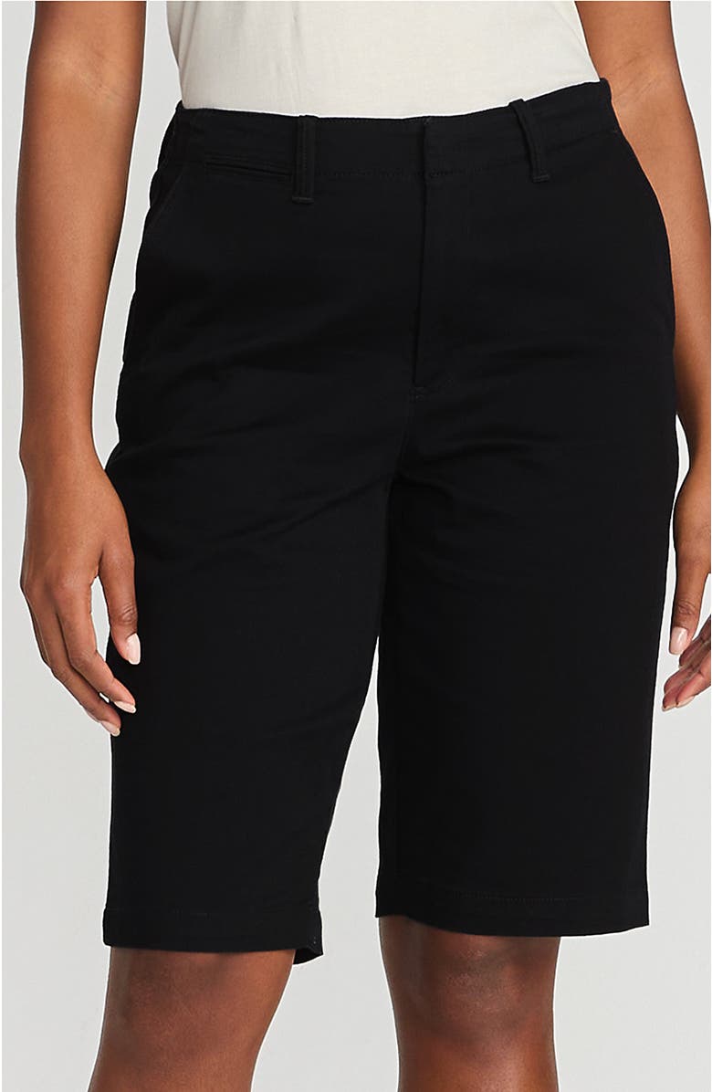 Lands' End Elastic Back Classic 12" Chino Shorts, Main, color, Black