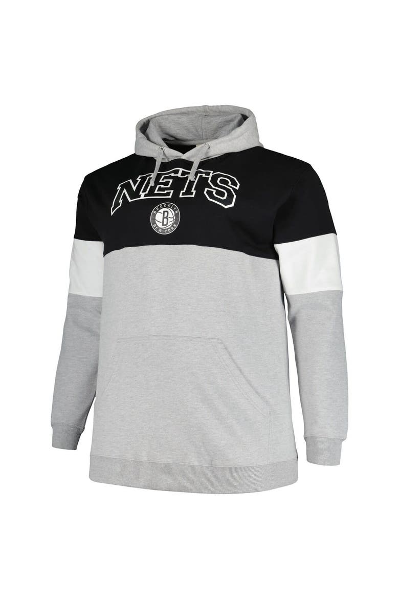 Men's Fanatics Branded Black/White Brooklyn Nets Big & Tall Pullover Hoodie, Alternate, color, Black