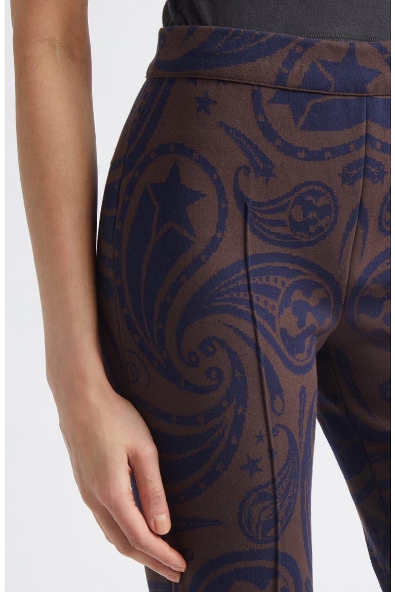 Cosmic Paisley Kick Flare Pants, Alternate, color, CHOCOLATE/ DARK NAVY