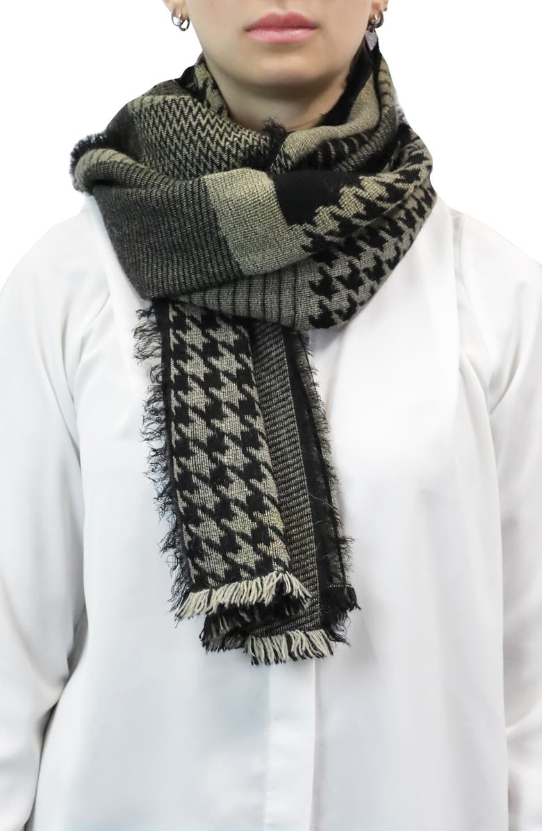 Nicoletta Rosi Patchwork Yarn Dyed Fringe Scarf, Main, color, 