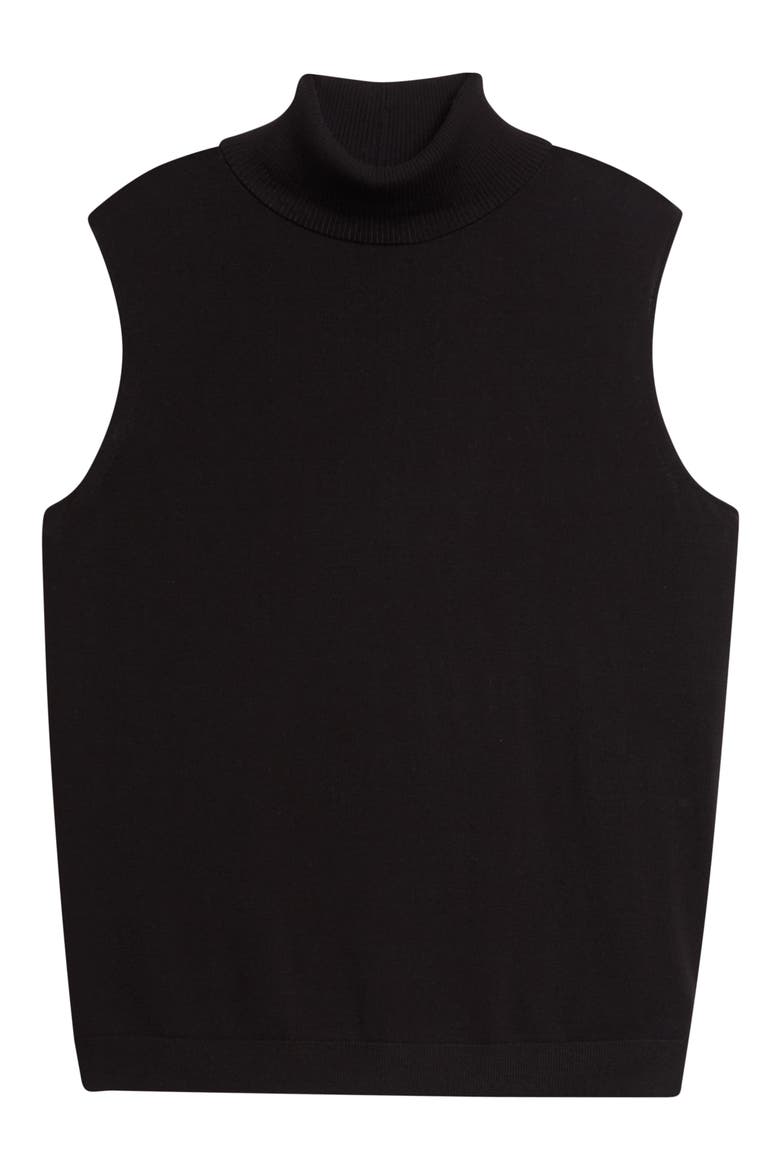 Sleeveless Turtleneck Sweater, Alternate, color, BLACK