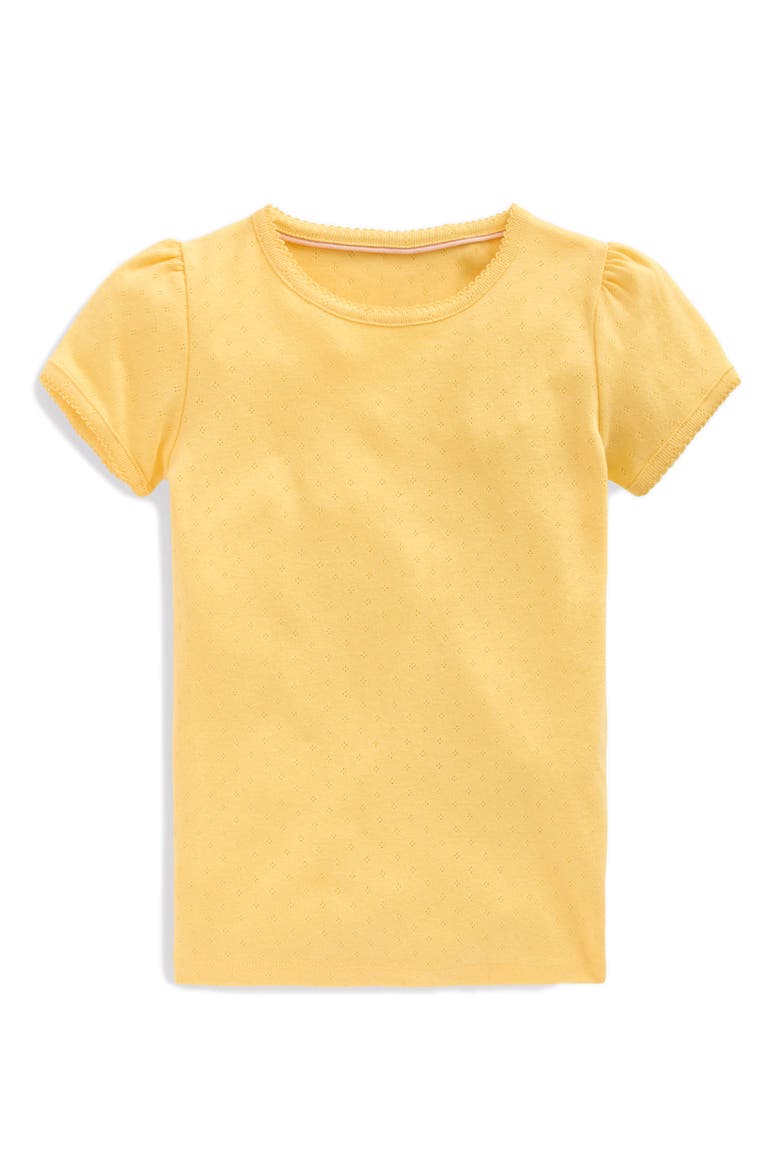 Kids' Cotton Pointelle T-Shirt, Main, color, YELLOW