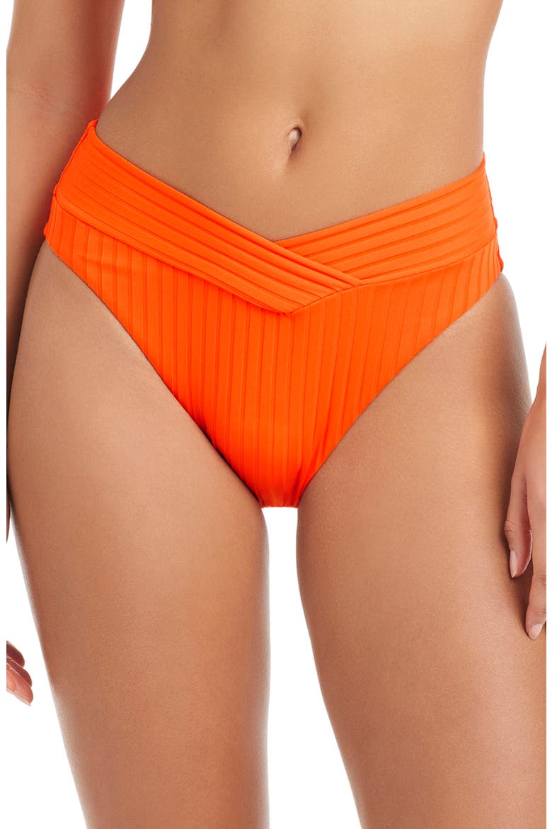 V-Front High Cut Bikini Bottoms, Main, color, HIBISCUS